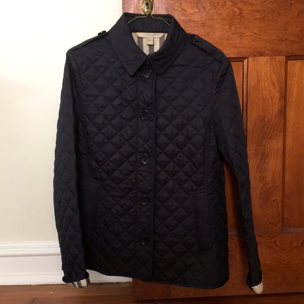 Burberry Diamond-Quilted Jacket (W navy, medium)